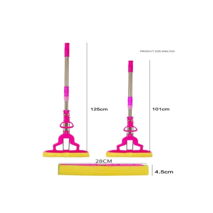 Kendinden Sıkmalı Mikrofiber Mop Kovasız Sıkma Aparatlı Sünger Paspas