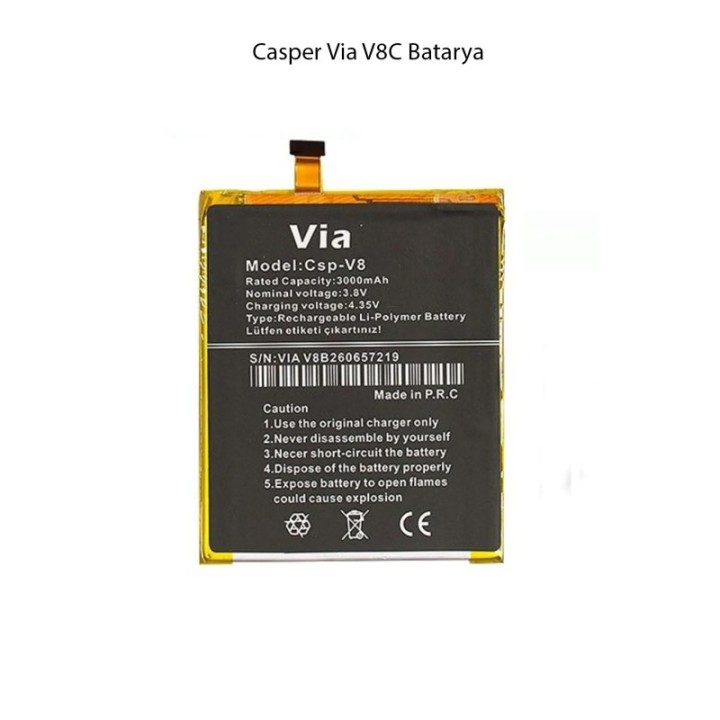 Casper Via V8C Model Telefonla Uyumlu Batarya Pil 3000 Mah