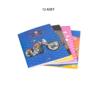 12 Adet Lise Defteri 80/40 Yaprak Kareli