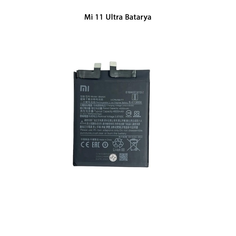 Mi 11 Ultra Telefonlarla Uyumlu Batarya Pi 4600 mAh
