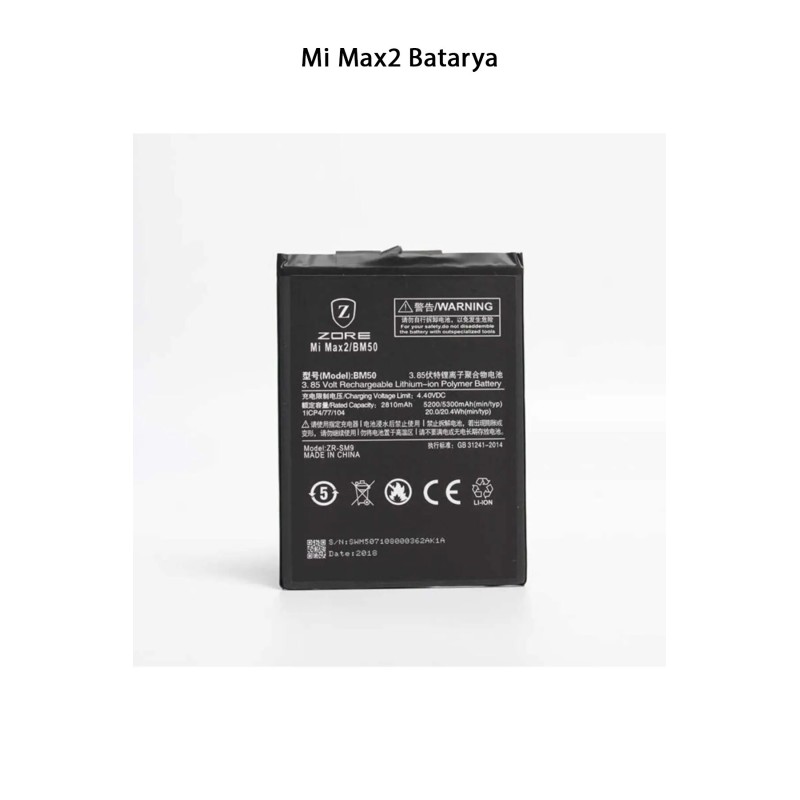 Mi Max2 Telefonlarla Uyumlu Batarya 5300 mAh