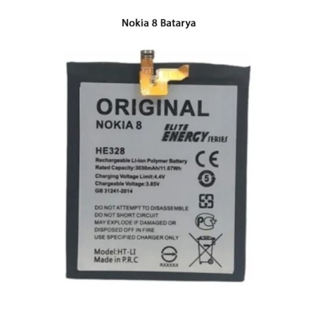 Nokia 8 Telefonlarla Uyumlu Batarya 3030 mAh