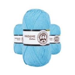 3 Adet Madame Cotton El Örgü İpi Yünü 100 gr 016 Turkuaz
