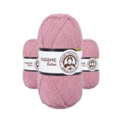 3 Adet Madame Cotton El Örgü İpi Yünü 100 gr 024 Gül Kurusu