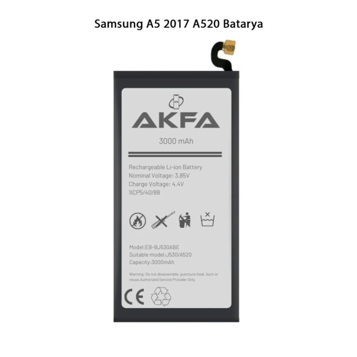 Samsung A5 2017 A520 Telefonlarla Uyumlu Batarya 3000 mAh
