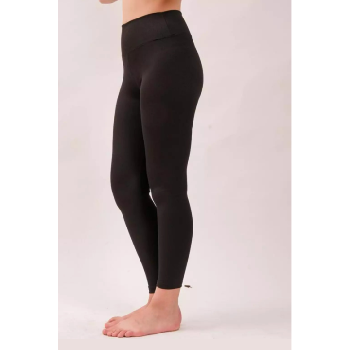 Siyah Yüksek Bel Fitilli Kadın Tayt Yazlık 2001