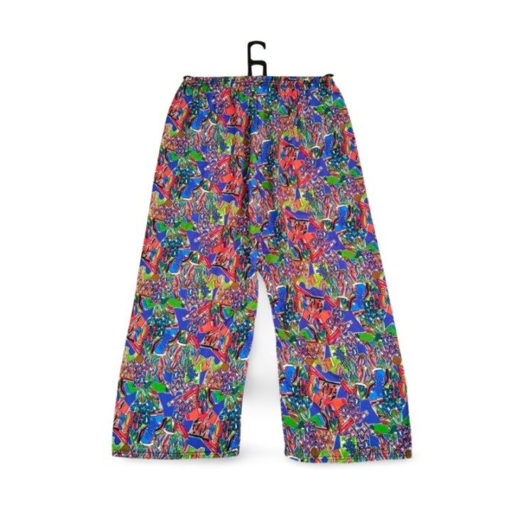 İthal Viskon Geniş Paça Şık Etnik Otantik Desenli Pantolon - Royaleks