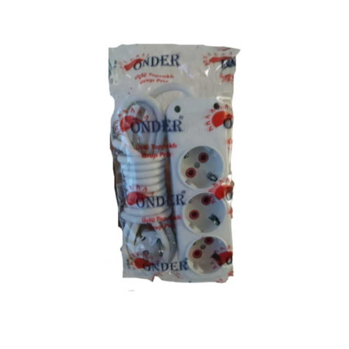 3 Metre 3'lü Topraklı Grup Priz Uzatma Kablosu Royaleks-03300