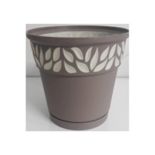 2,25 Litre Kapasiteli Şık Görselli Çift Renkli Saksı Royaleks-AK618