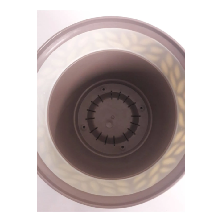 2,25 Litre Kapasiteli Şık Görselli Çift Renkli Saksı Royaleks-AK618