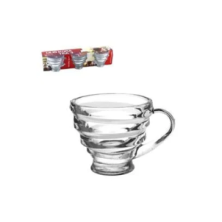 Mug Kora Tea3 Kulplu 3'lü Bardak Çizgili Royaleks-AG-0595