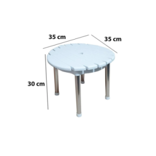 Alüminyum Ayaklı Paslanmaz Yuvarlak Tabure Royaleks-909