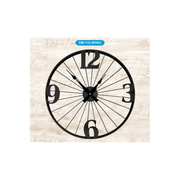 Metal Kasa Siyah Duvar Saati Royaleks-69324