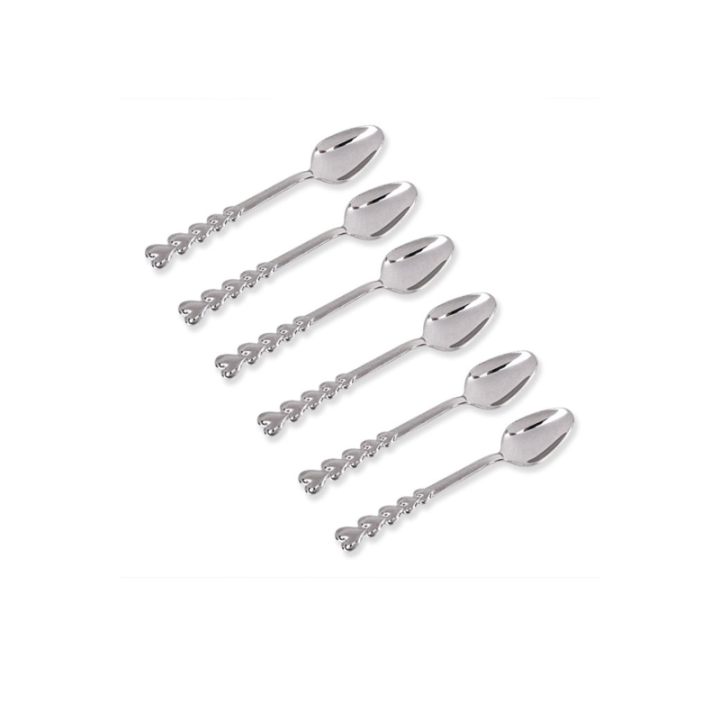 Metal Çay Kaşığı Kalpli 6'lı Royaleks-69215