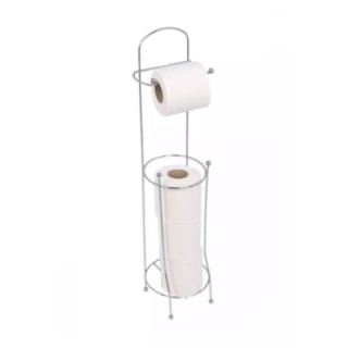 Ayaklı Krom Kaplama Metal Yedek Hazneli Tuvalet Kağıdı Tutucu Royaleks