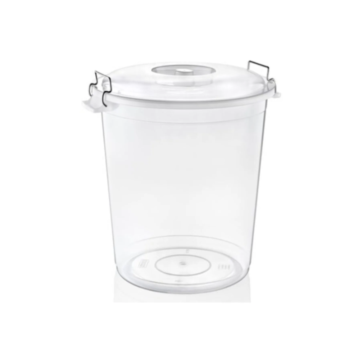 Bakliyat Kovası Şeffaf Kova 70lt Kulplu Kapaklı Royaleks-ASD174