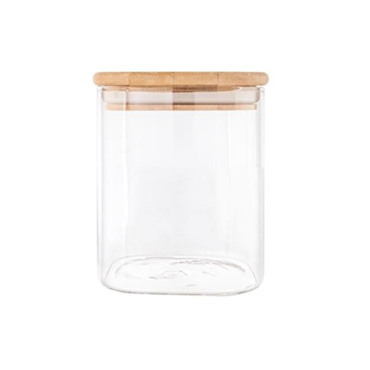 Bambu Kapaklı Cam Kavanoz Saklama Kabı 8,5x6 cm Royaleks-BLS6580