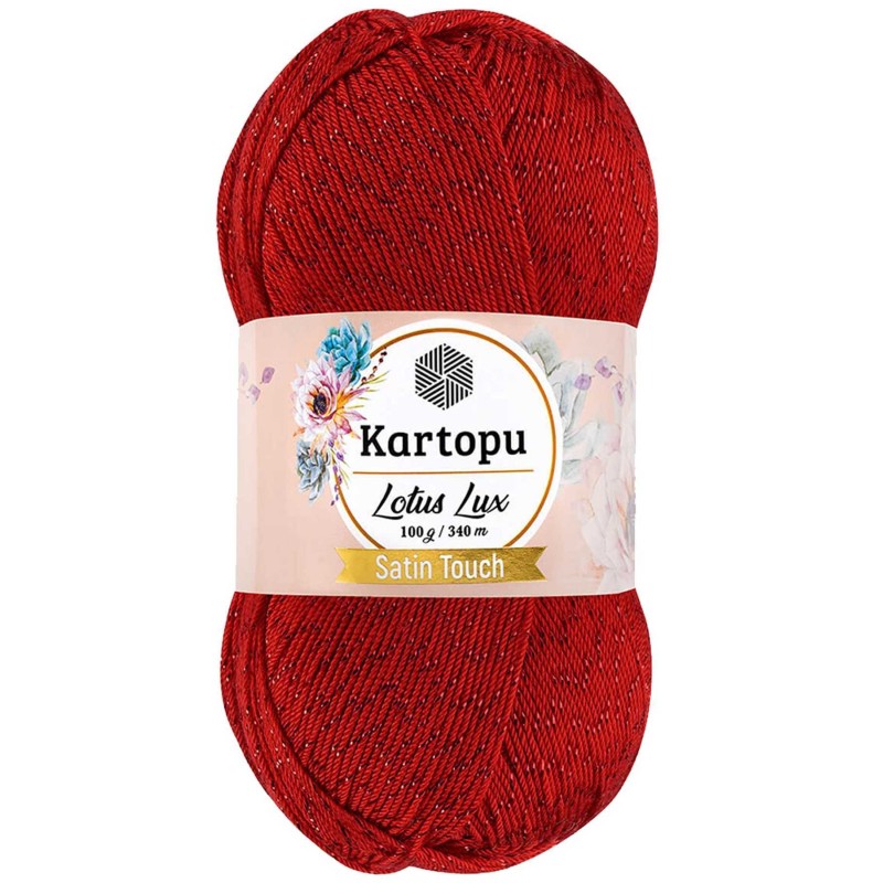 Lotus Lux Bikini Büstiyer Bluz Simli Örgü İpi K165 Kırmızı