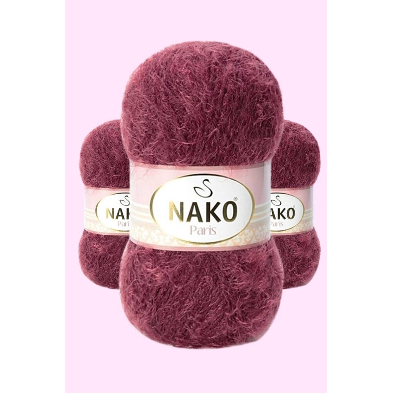 3 Adet Paris El Örgü ipi Yünü Bordo 11273