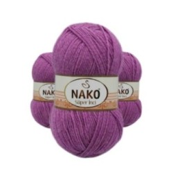 3 Adet Süper İnci El Örgü İpi 100 gr Eflatun 23315