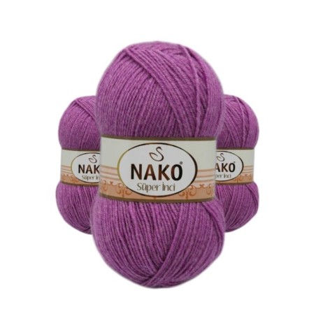 3 Adet Süper İnci El Örgü İpi 100 gr Eflatun 23315