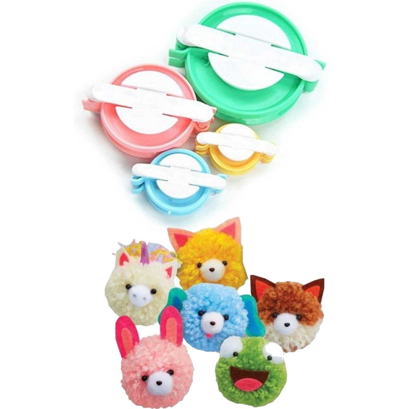 Ponpon Makinası 4'lü Set Ponponmatik 4 Farklı Boy