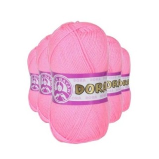 5 Adet Dora El Örgü İpi Yünü 100 gr 040 Şeker Pembe