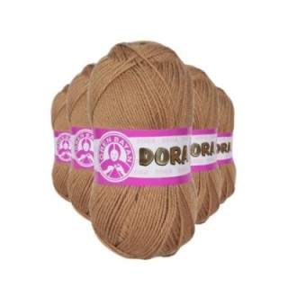 5 Adet Dora El Örgü İpi Yünü 100 gr 099 Açık Kahve