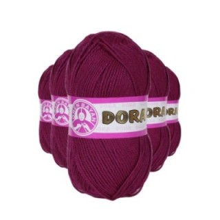 5 Adet Dora El Örgü İpi Yünü 100 gr 103 Mürdüm