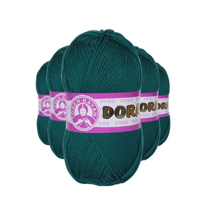 5 Adet Dora El Örgü İpi Yünü 100 gr 105 Petrol Yeşili