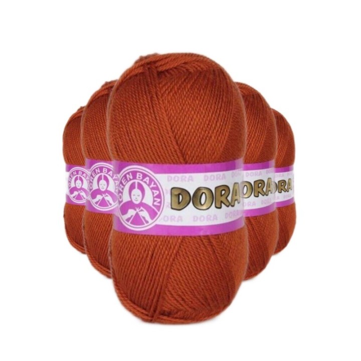 5 Adet Dora El Örgü İpi Yünü 100 gr 107 Kiremit