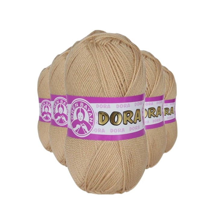 5 Adet Dora El Örgü İpi Yünü 100 gr 114 Bej