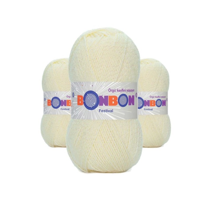 3 Adet Festival Simli Örgü İpi Yünü Renk No:223