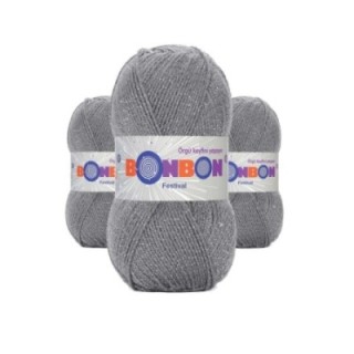 3 Adet Festival Simli Örgü İpi Yünü Renk No:233