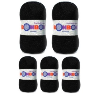 5 Adet Festival Simli Örgü İpi Yünü Renk No:206