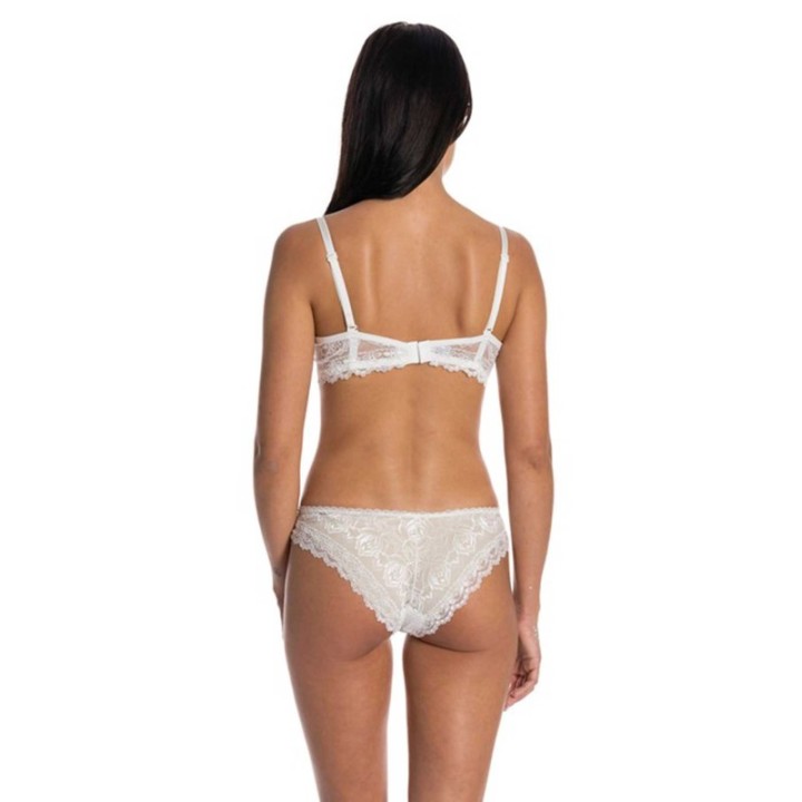 Dolgusuz Full Dantelli Sütyen Takımı Beyaz