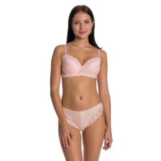 Dolgusuz Full Dantelli Sütyen Takımı Gül Kurusu