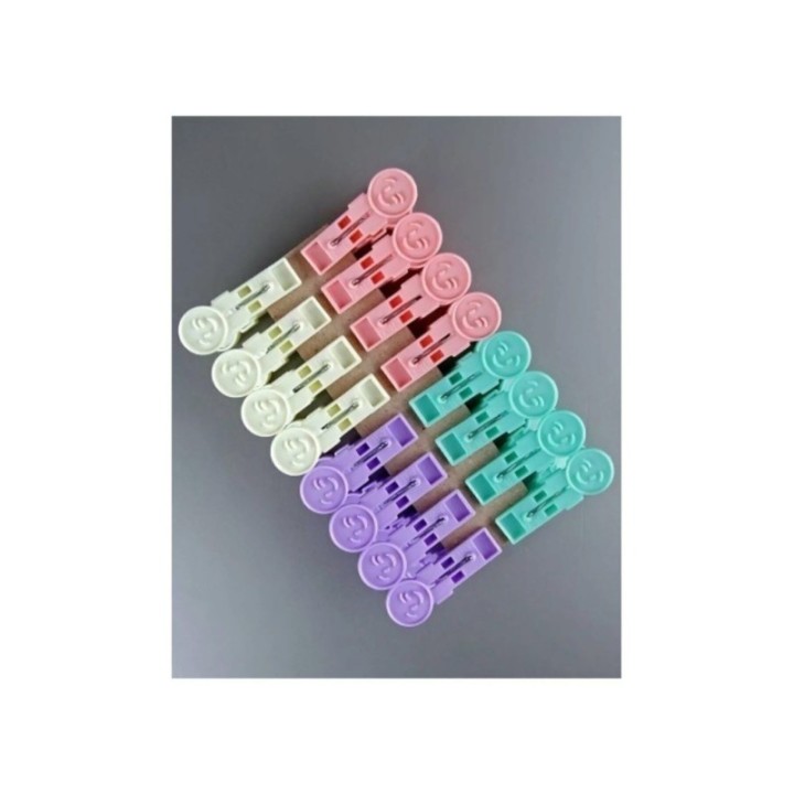 Gülen Yüz Tasarımlı Renkli Mandal 18'li